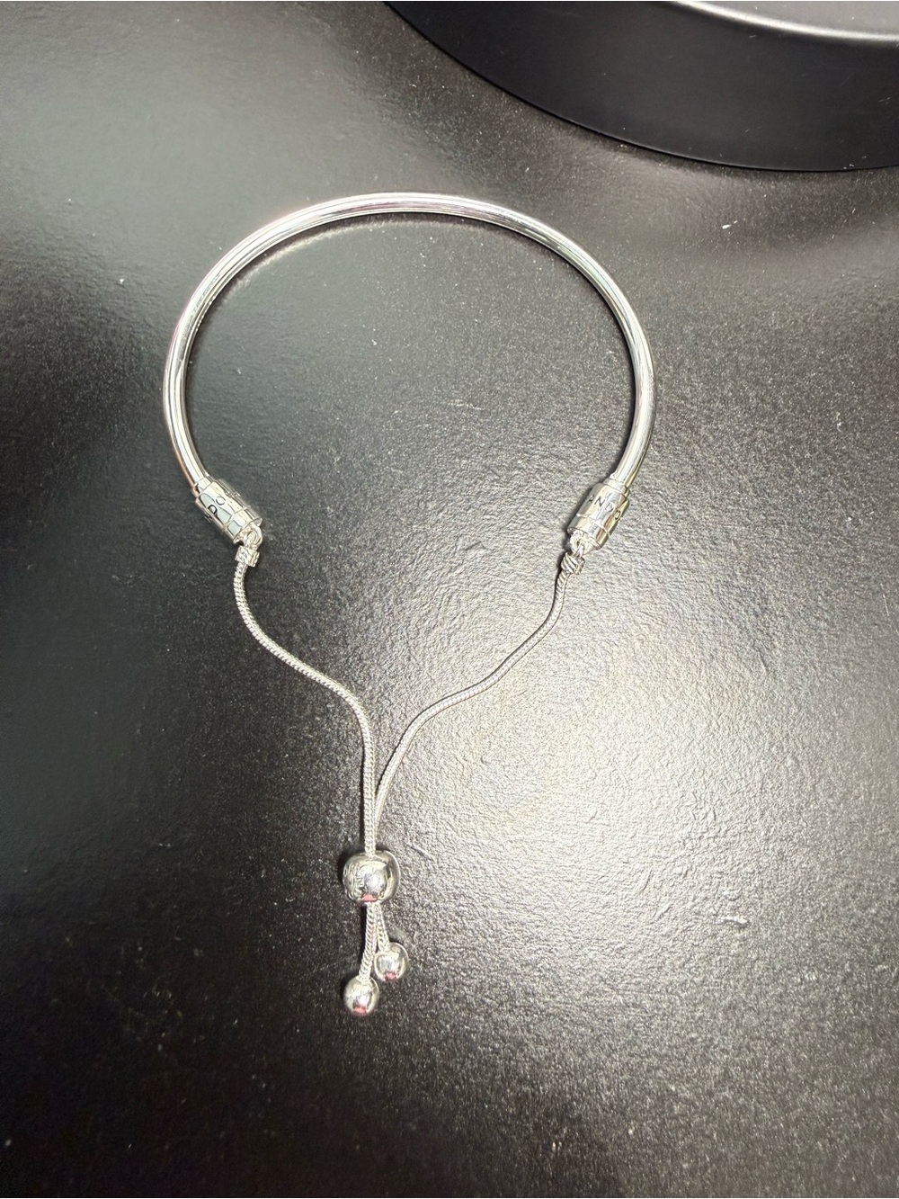Pandora S925 Adjustable Slider Bangle Bracelet Sterling Silver Snake Chain